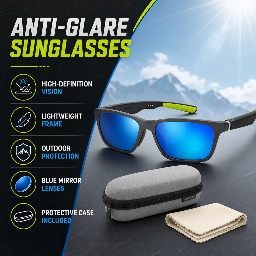 Blue Lens Sports Sunglasses Set for Outdoor Use｜AI Image Generation Prompts