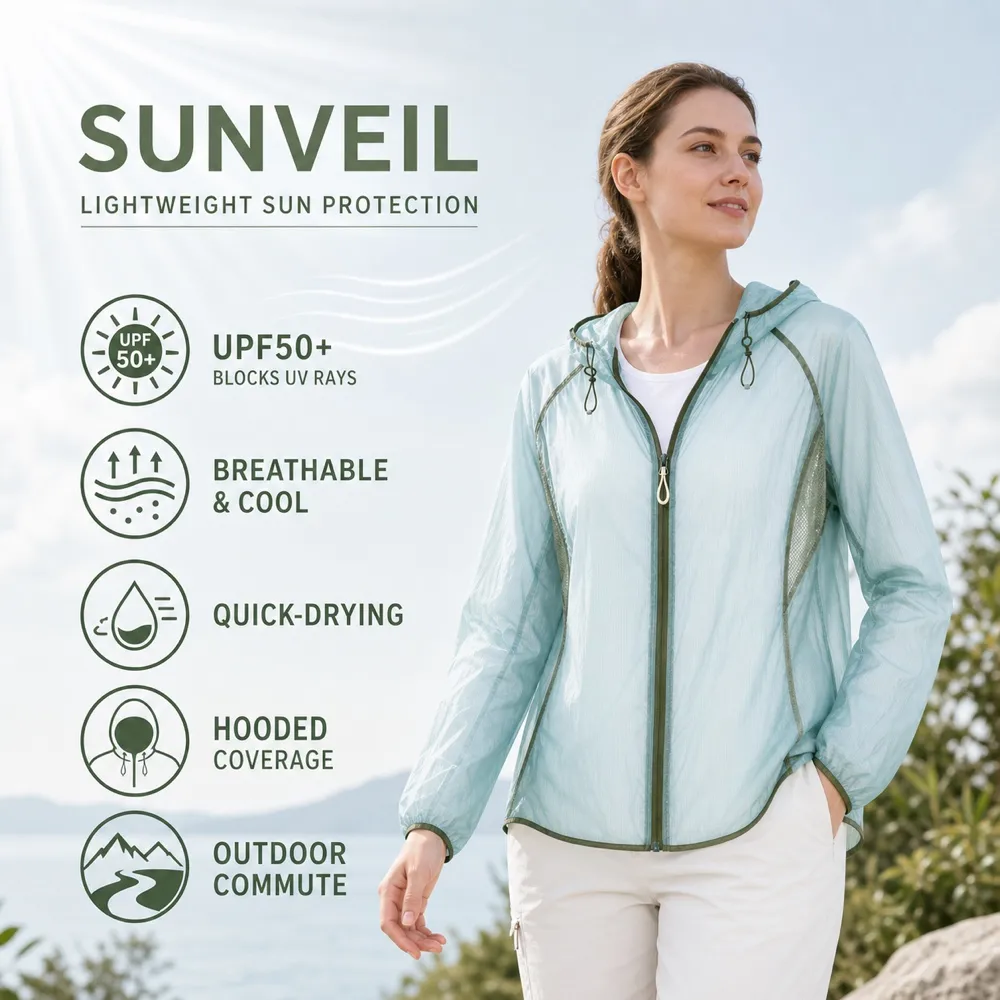 Lightweight UPF 50+ Sun Protection Jacket Mockup｜AI Image Generation Prompts