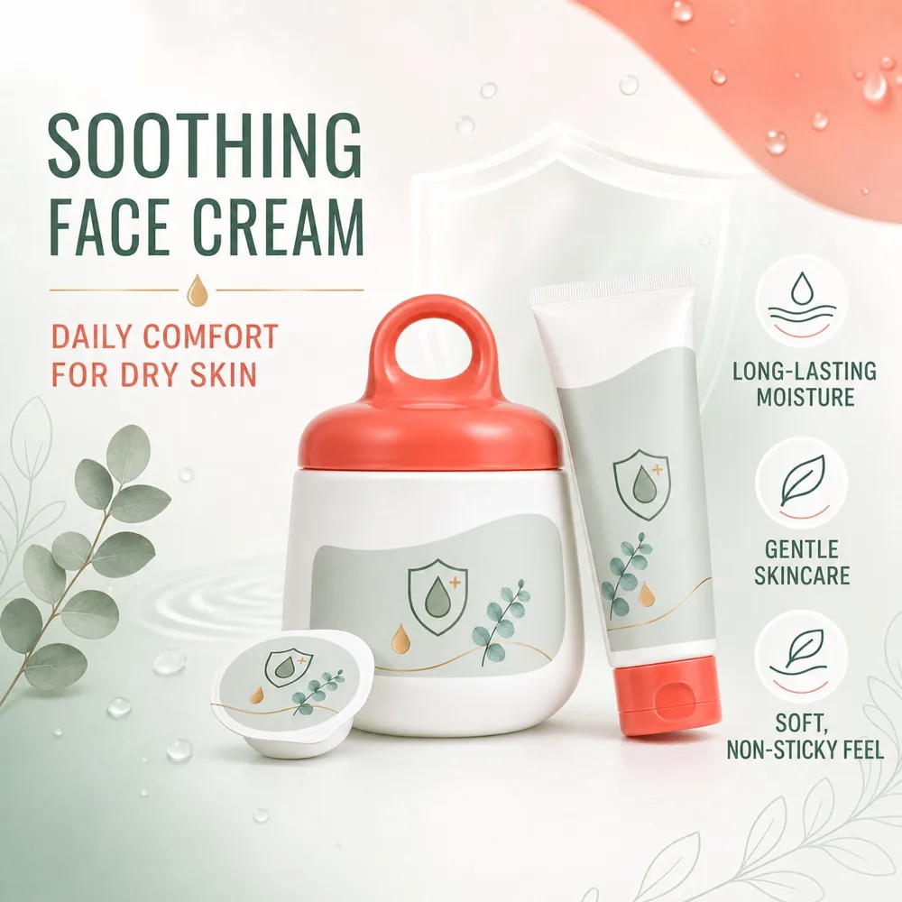 Soothing Moisturizing Cream Mockup for Dry Sensitive Skin｜AI Image Generation Prompts