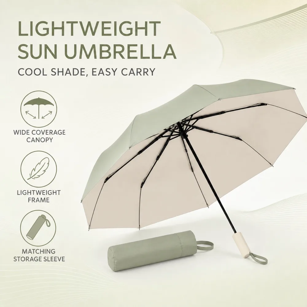 Lightweight Portable Sun Umbrella with UPF 50+｜AI Image Generation Prompts