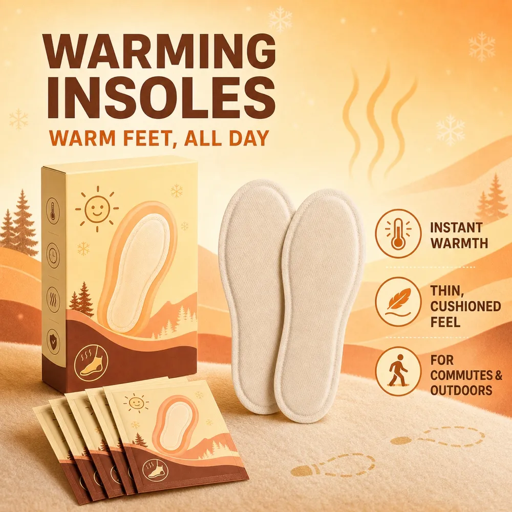 Heated Shoe Insoles Mockup for Warm Winter Feet｜AI Image Generation Prompts