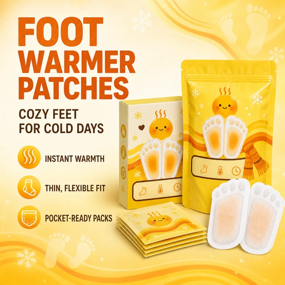 Cozy Feet Winter Warmer Patch Packaging Mockup｜AI Image Generation Prompts