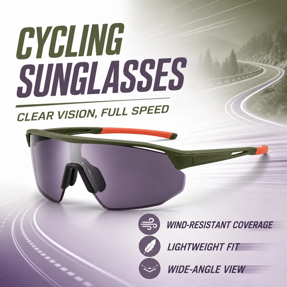 Windproof Cycling Sports Sunglasses Mockup｜AI Image Generation Prompts