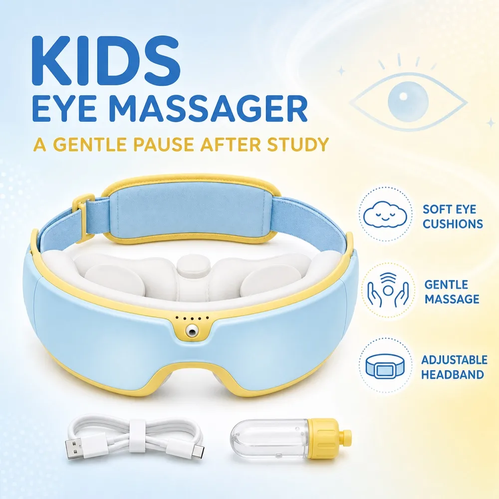 Blue Children Eye Massager Mockup with Accessories｜AI Image Generation Prompts