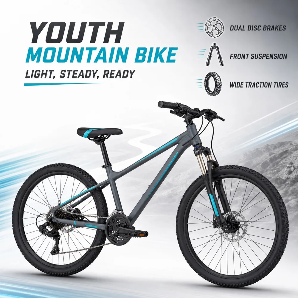 Lightweight Youth Mountain Bike for School Commuting｜AI Image Generation Prompts