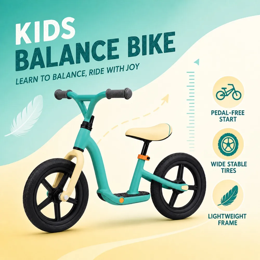 Children Balance Bike Mockup for First Ride｜AI Image Generation Prompts