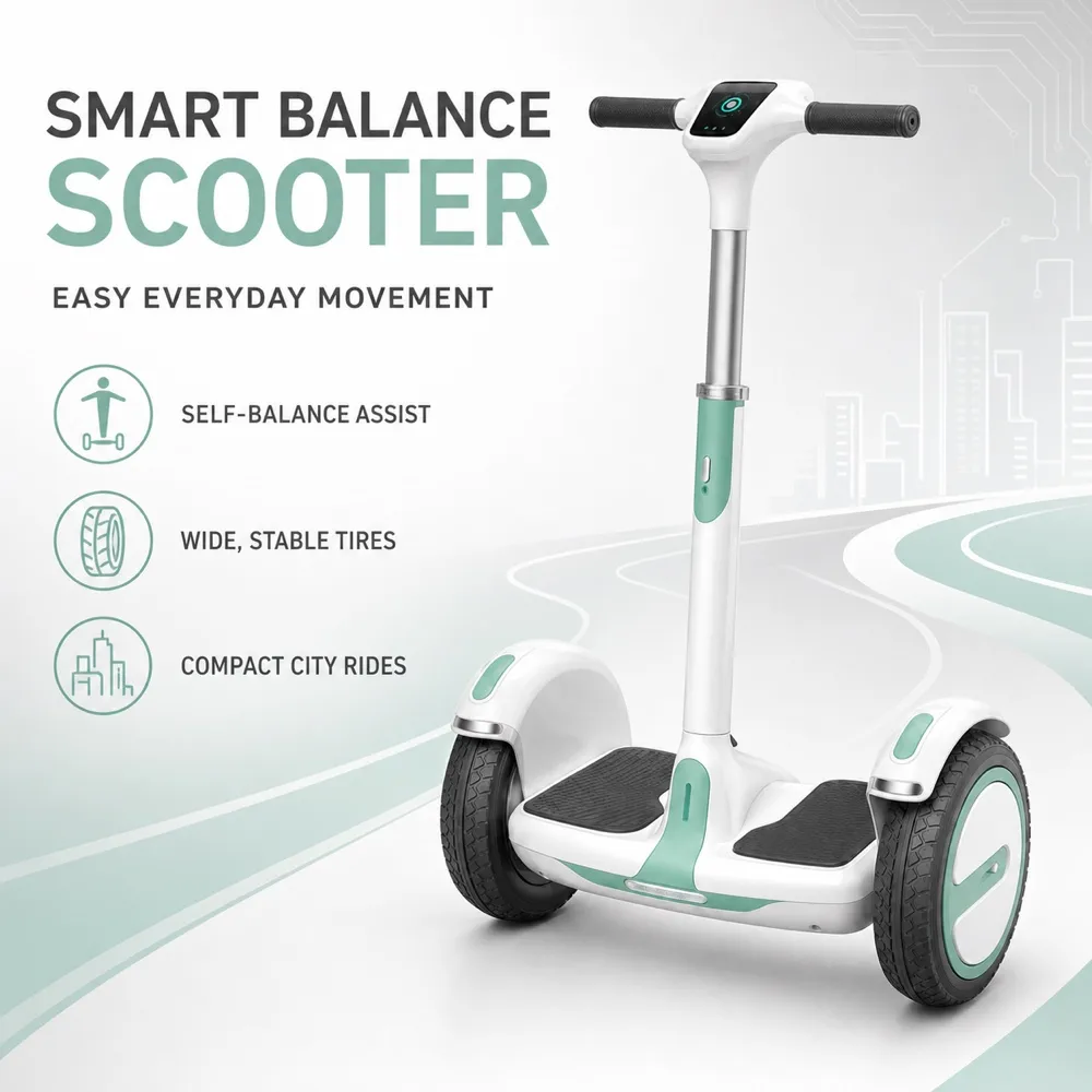 Smart Balance Scooter Mockup for Easy Commuting｜AI Image Generation Prompts