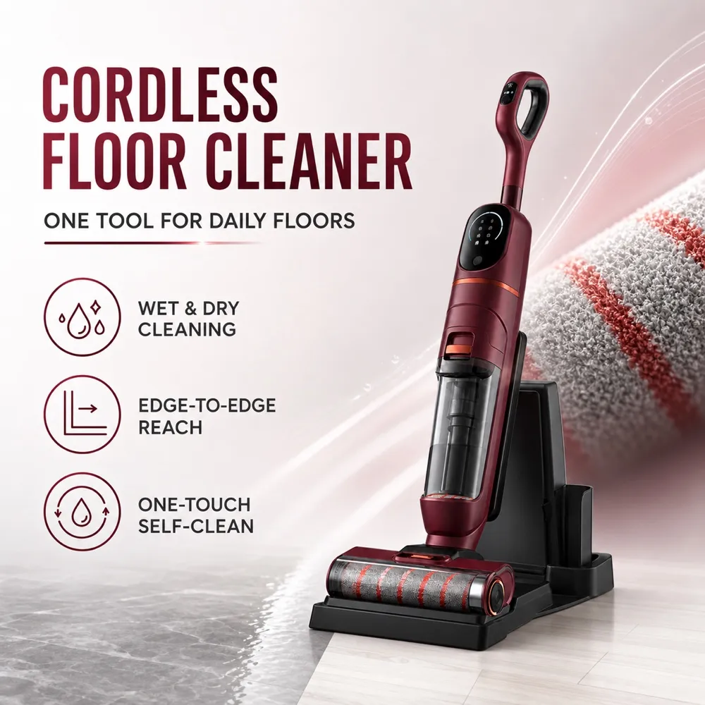 Cordless Wet Dry Vacuum Cleaner with Self-Cleaning｜AI Image Generation Prompts
