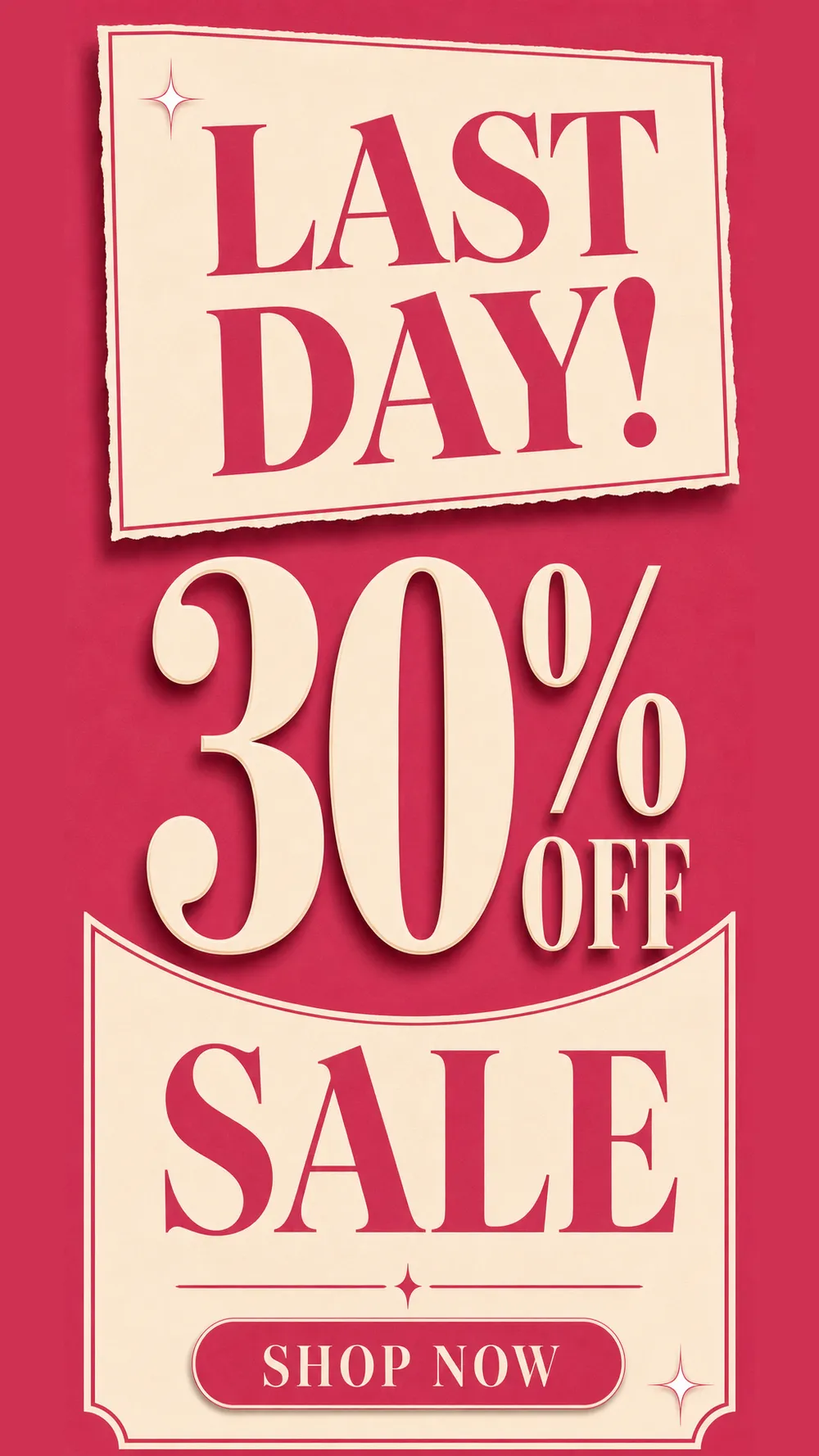 Last Day 30% Off Sale Poster Design｜AI Image Generation Prompts