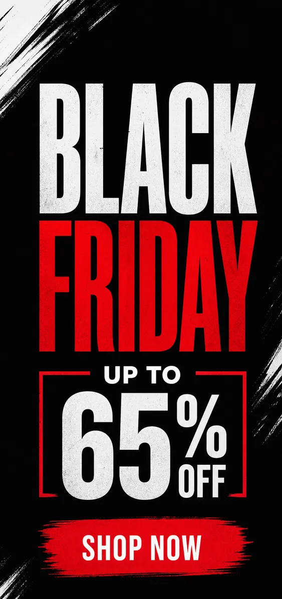 Black Friday Sale Banner with 65% Off Discount｜AI Image Generation Prompts