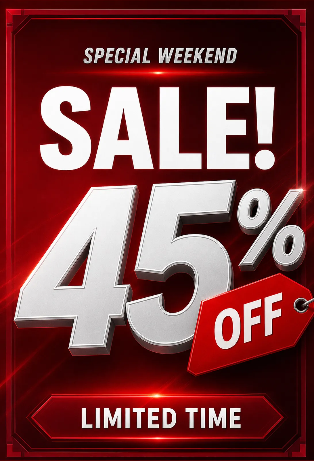 Special Weekend Sale 45% Off Limited Time Poster｜AI Image Generation Prompts