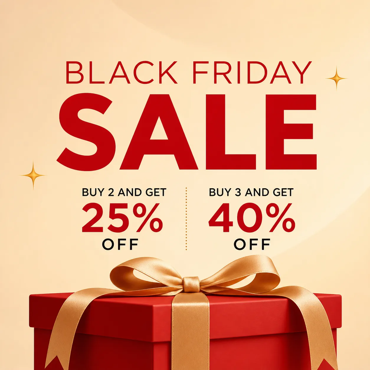 Black Friday Sale Banner with Red Gift Box｜AI Image Generation Prompts