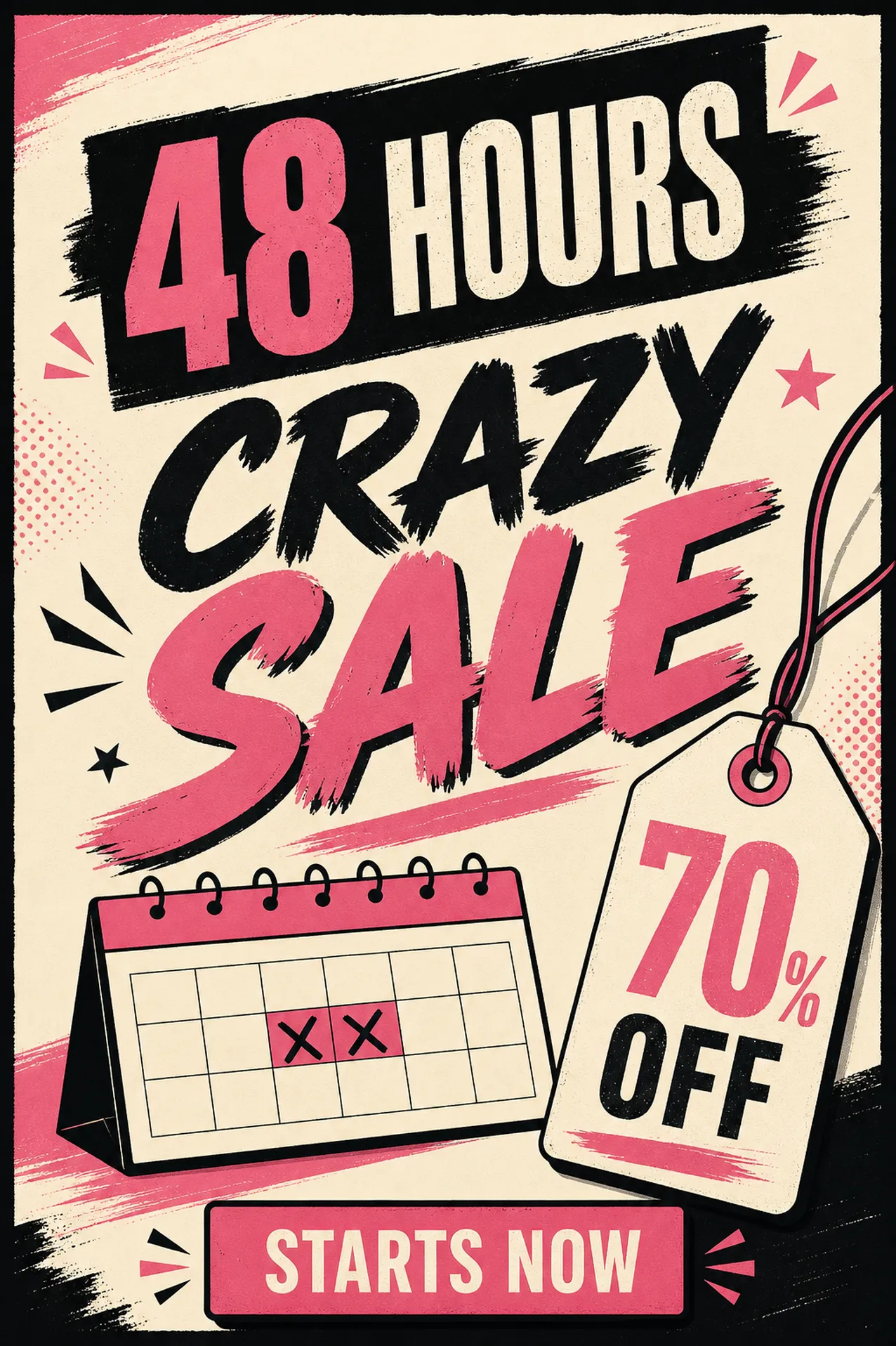 48 Hours Crazy Sale 70% Off Poster｜AI Image Generation Prompts
