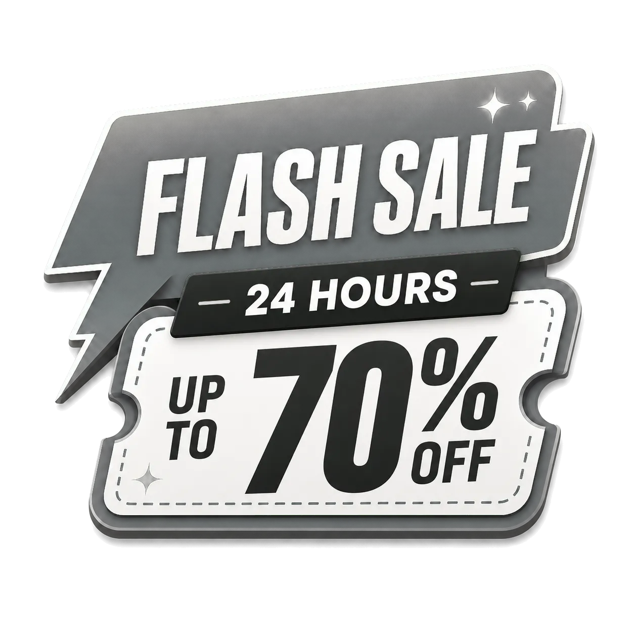 Flash Sale 24 Hours Up To 70% Off Badge｜AI Image Generation Prompts
