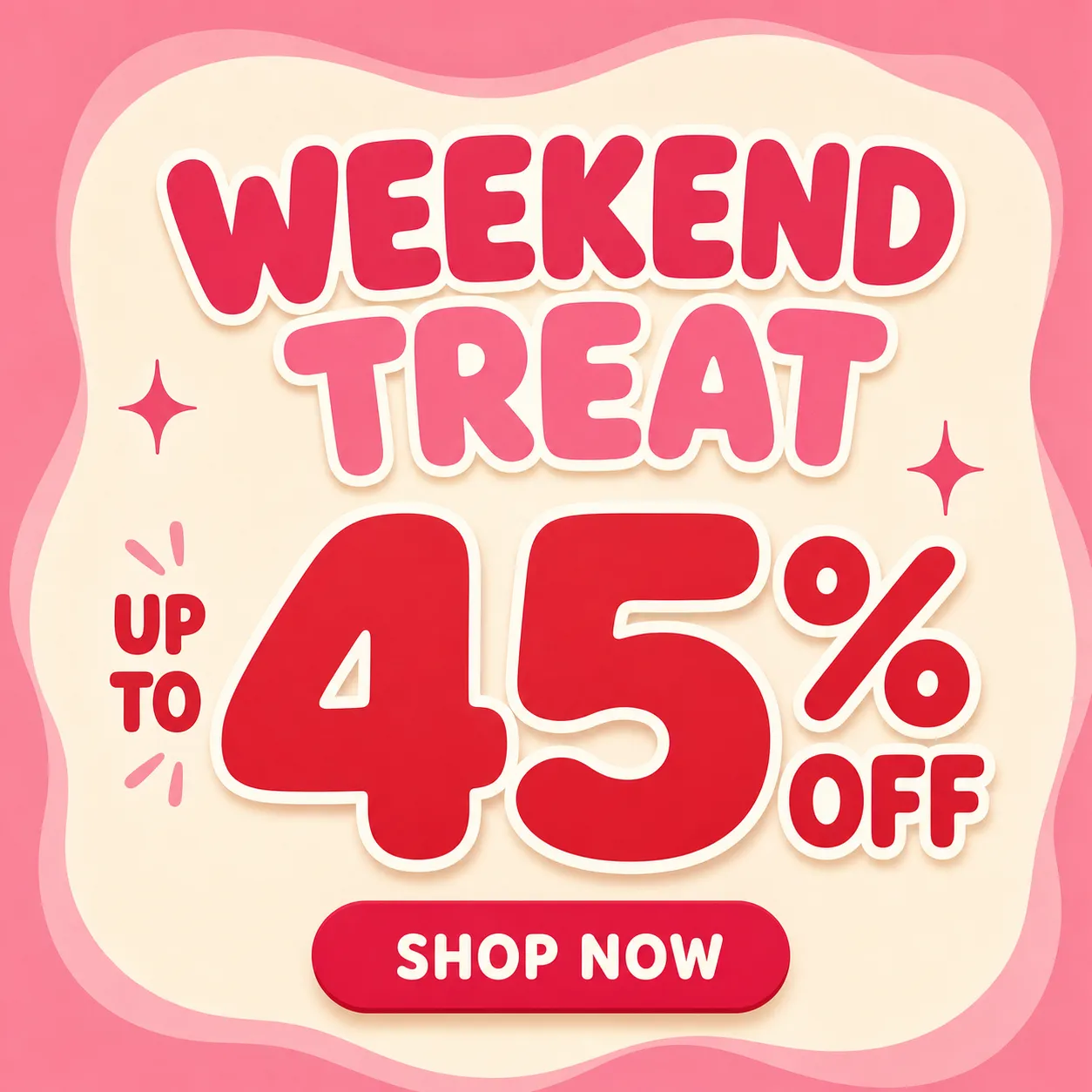 Weekend Treat Sale Banner with 45% Off Discount｜AI Image Generation Prompts