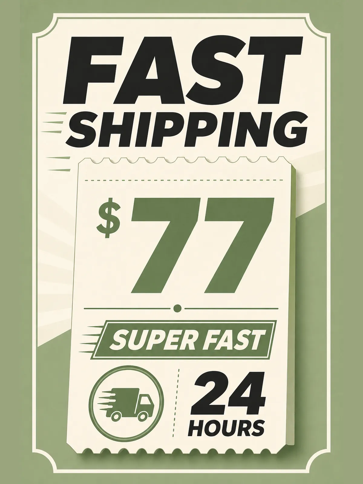 Fast Shipping 24 Hours Delivery Promotional Poster｜AI Image Generation Prompts