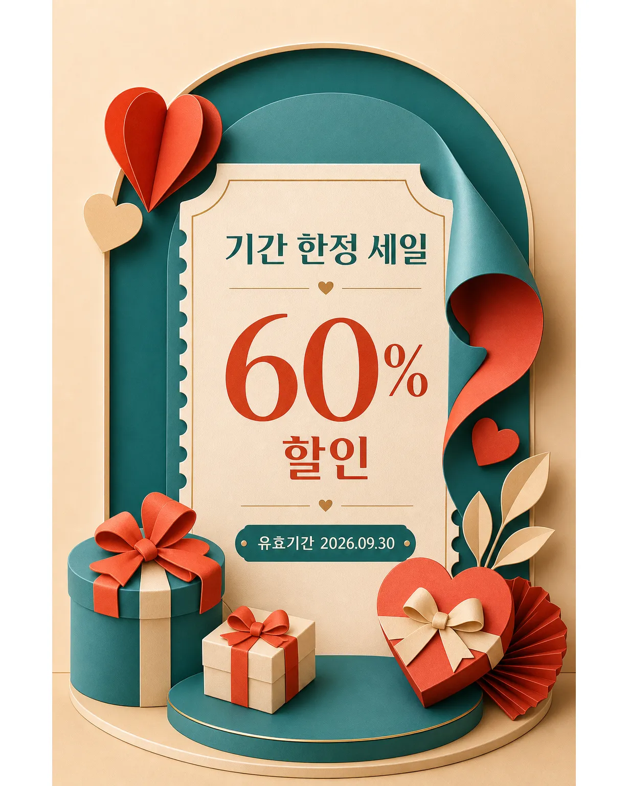 60% Discount Limited Time Sale Poster｜AI Image Generation Prompts