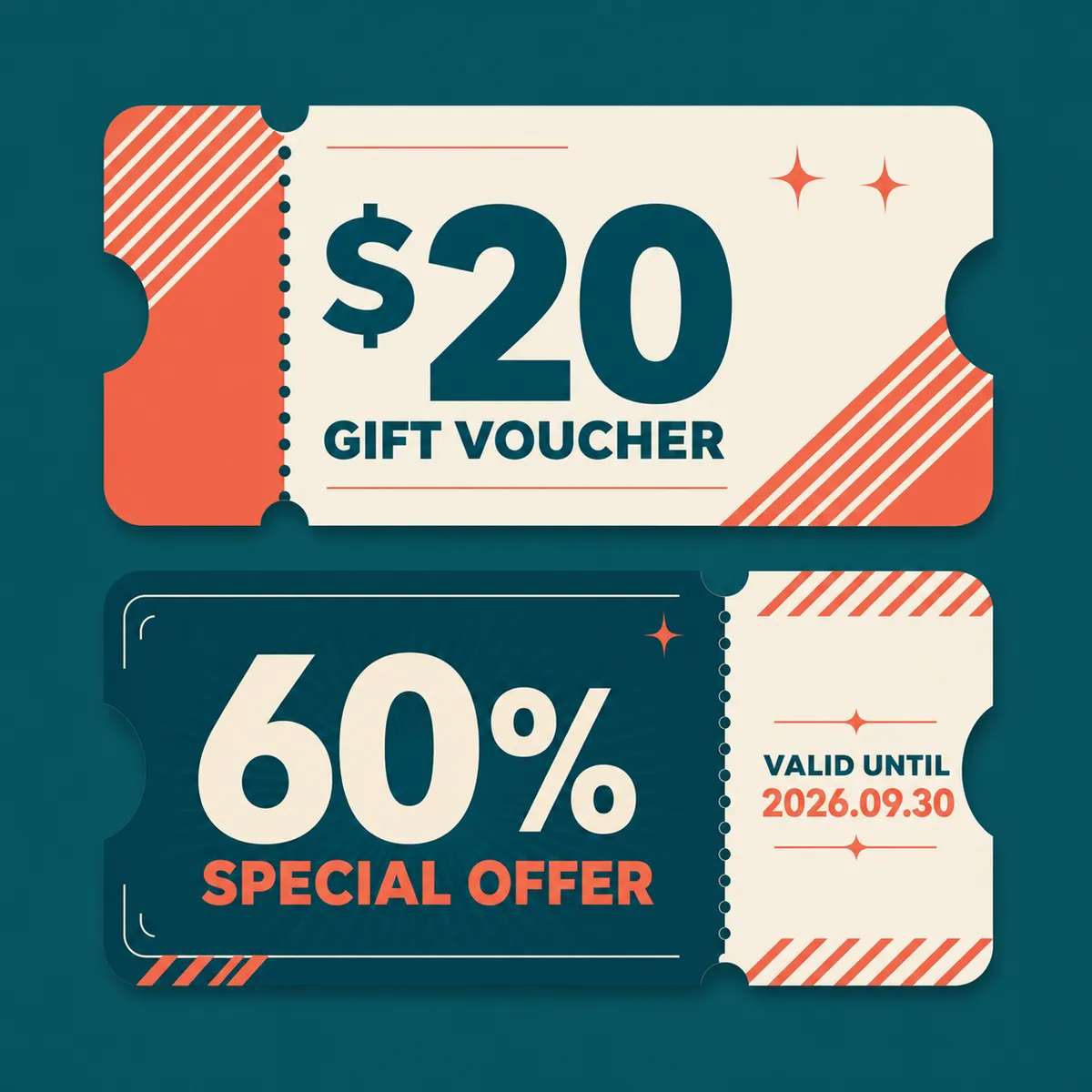 $20 Gift Voucher and 60% Special Offer Discount Ticket｜AI Image Generation Prompts