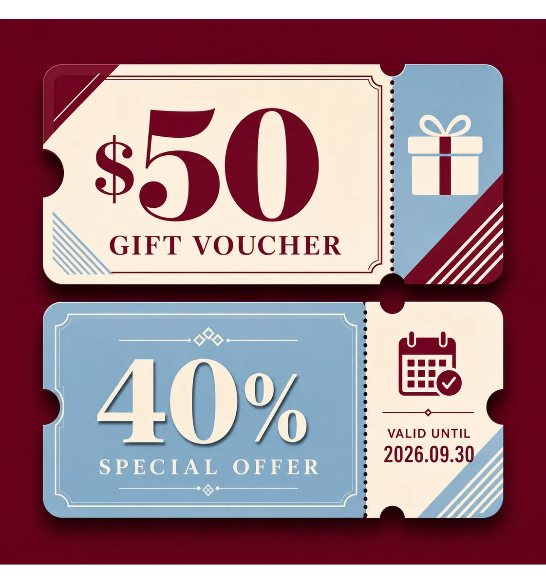 $50 Gift Voucher and 40% Special Offer Ticket｜AI Image Generation Prompts