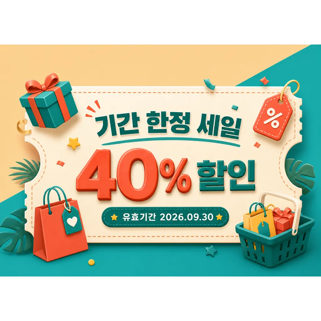 3D Limited Time Sale Banner with 40% Discount Offer｜AI Image Generation Prompts