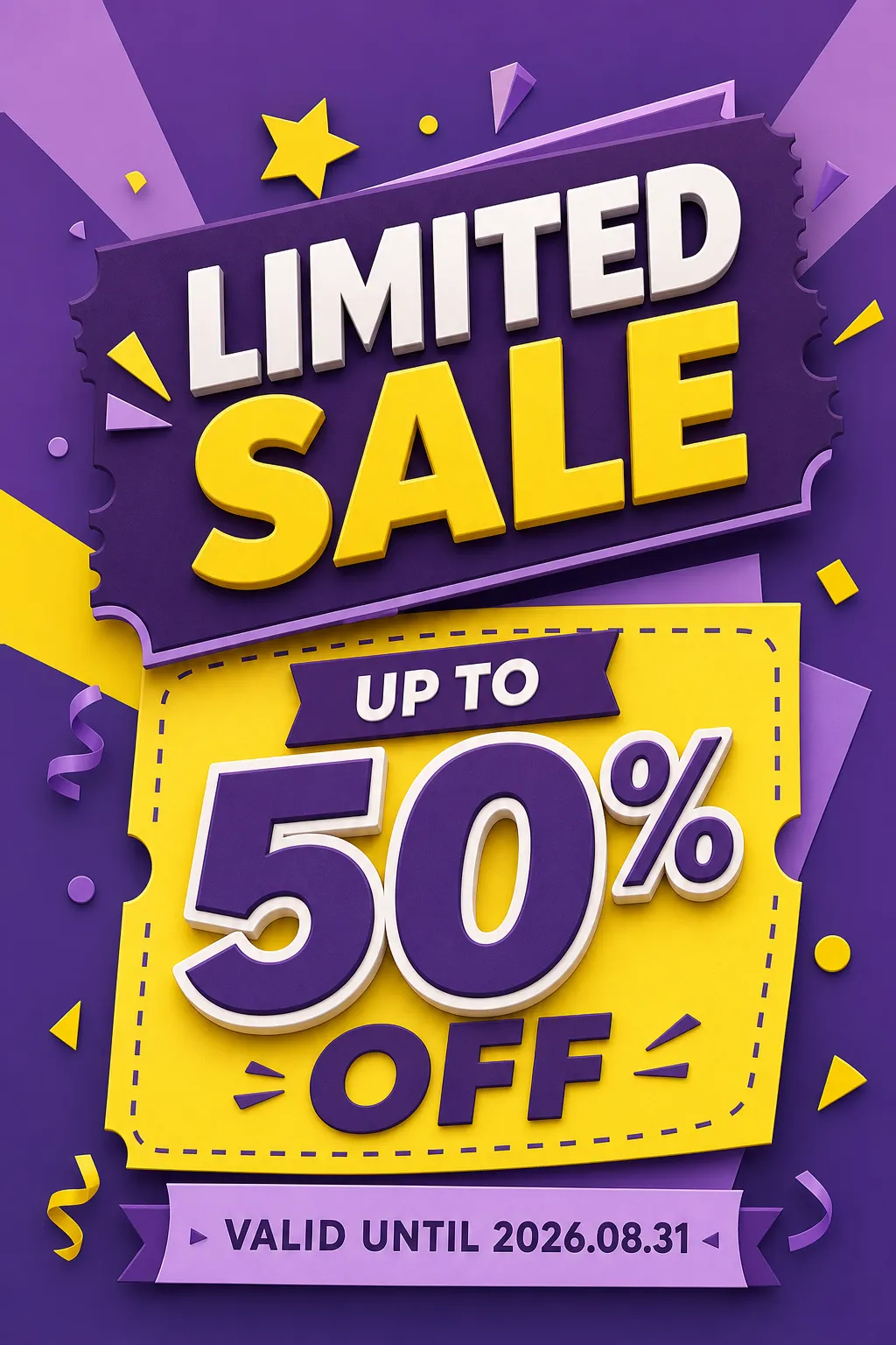 Limited Sale Up To 50% Off 3D Poster Design｜AI Image Generation Prompts