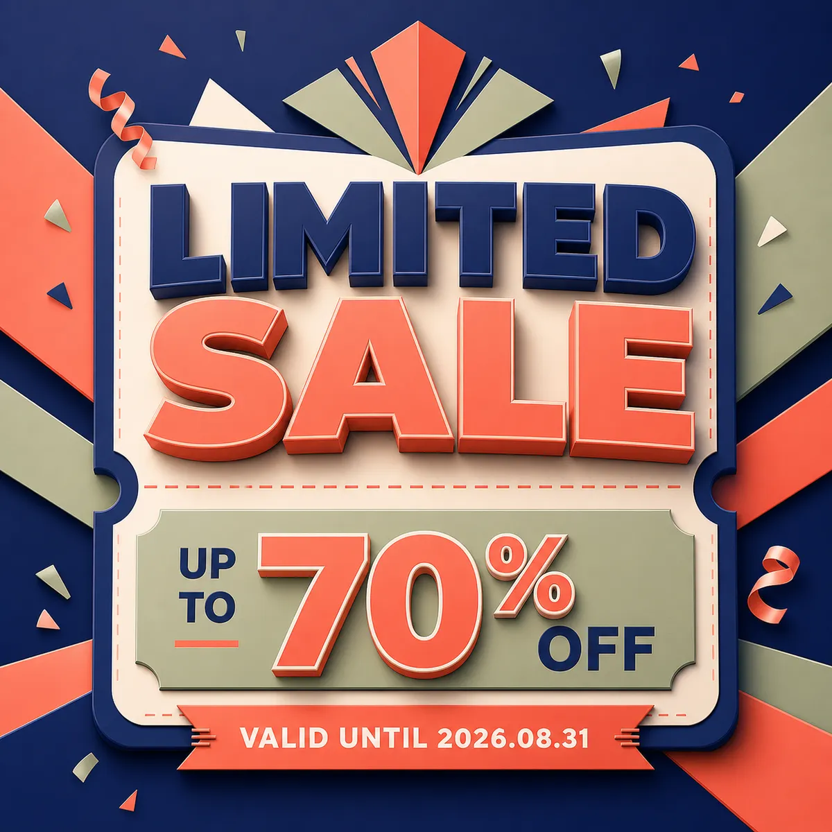 Limited Sale Banner Up To 70% Off 2026｜AI Image Generation Prompts