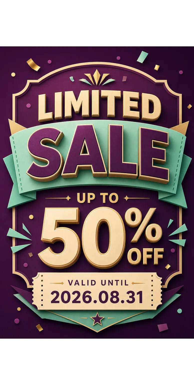 Limited Sale Up To 50% Off 3D Typography Poster｜AI Image Generation Prompts