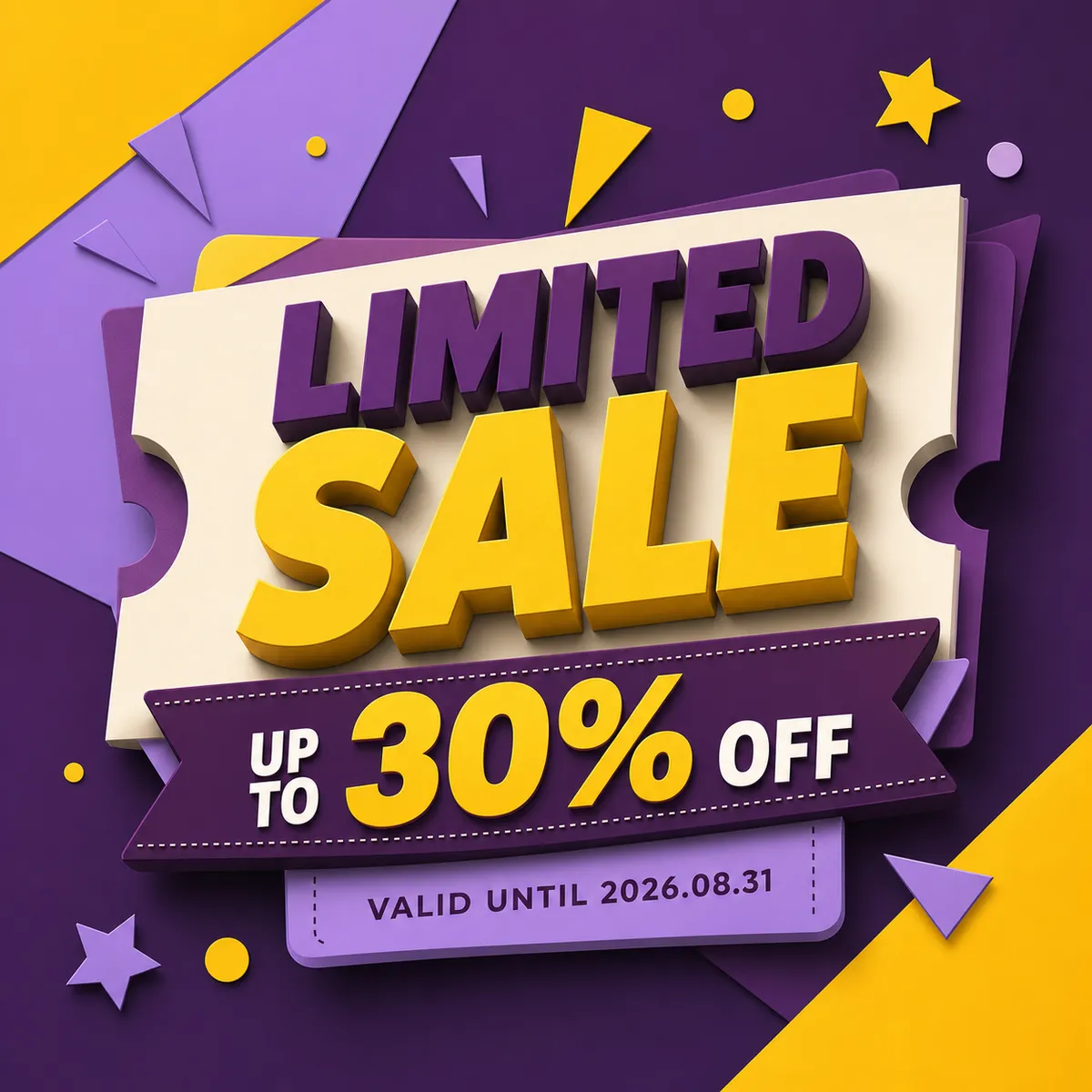Limited Sale Up To 30% Off 3D Banner Design｜AI Image Generation Prompts
