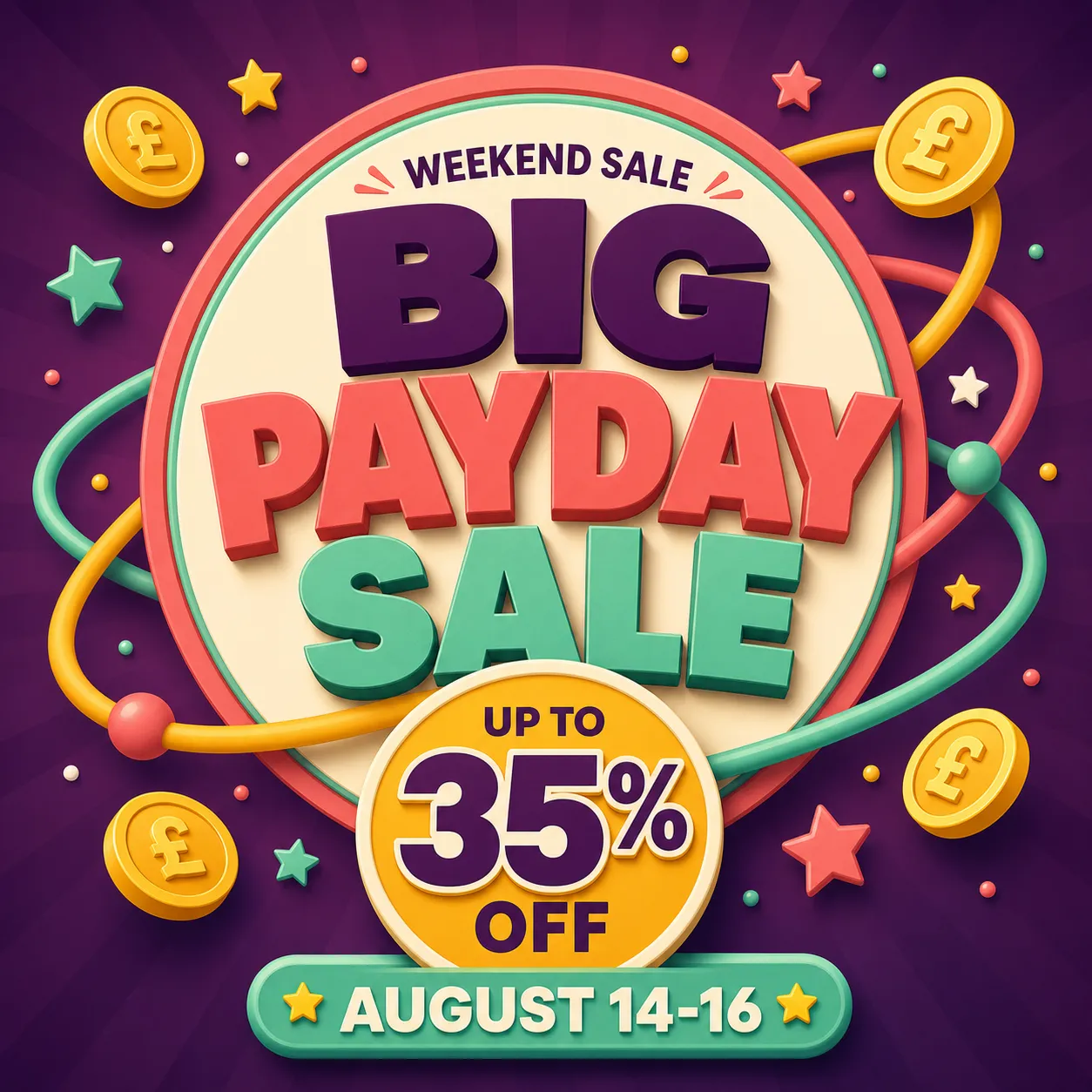 Big Payday Sale Weekend Banner with 35% Off｜AI Image Generation Prompts