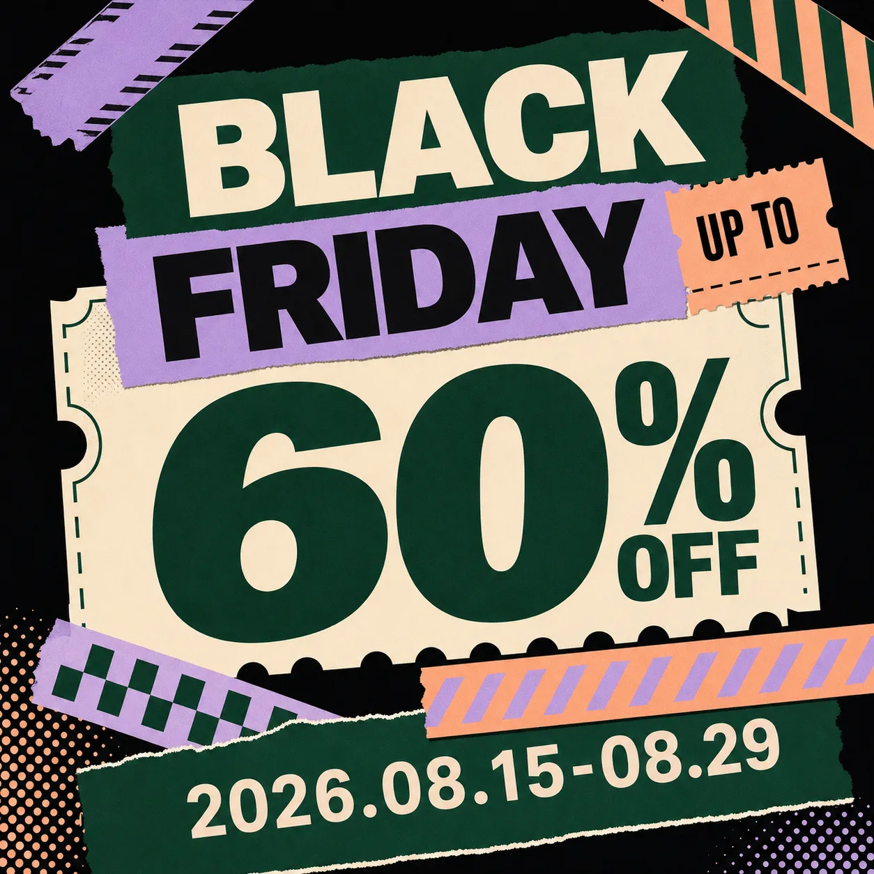 Black Friday Sale Up To 60% Off Poster｜AI Image Generation Prompts