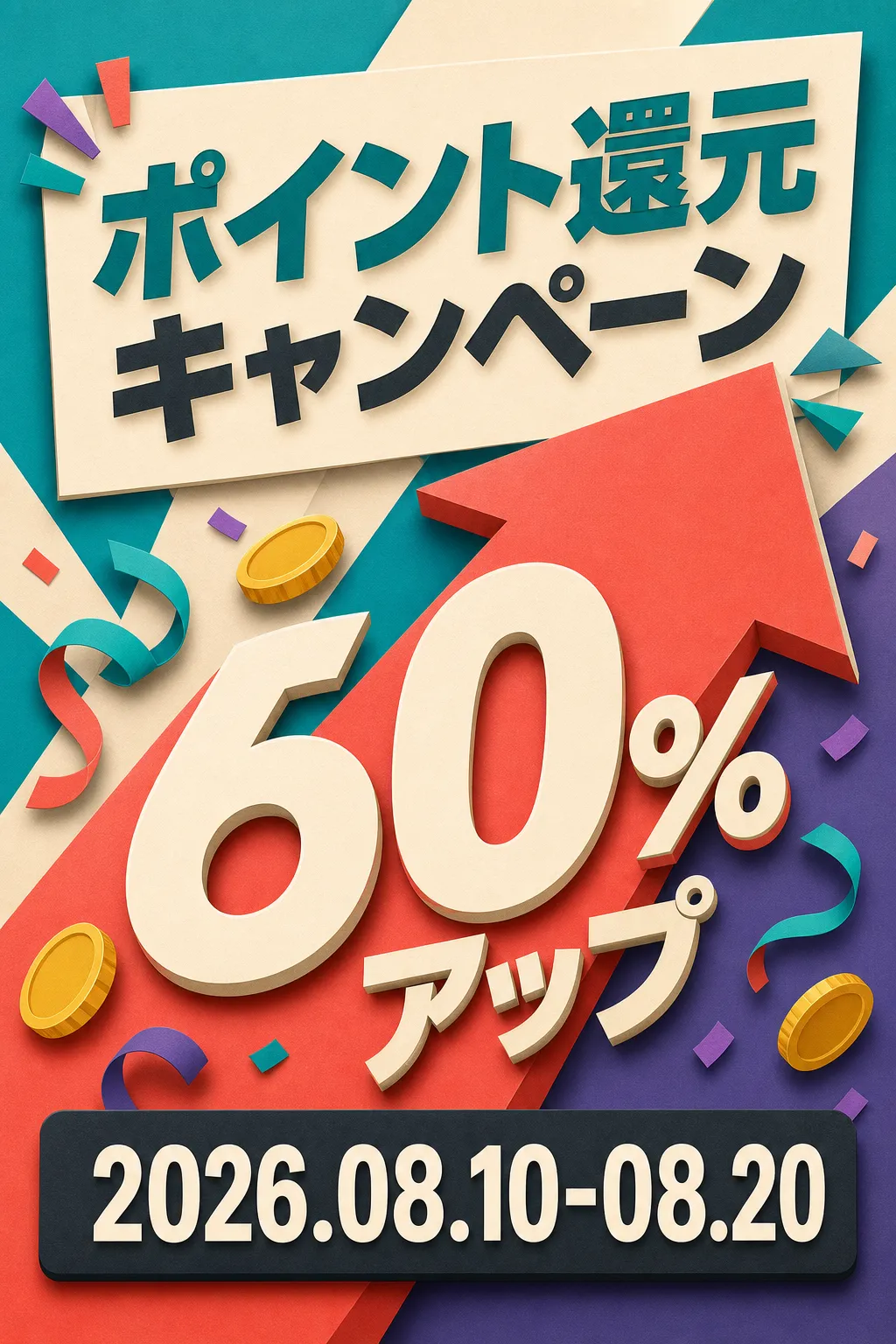 60% Point Return Campaign Poster Design｜AI Image Generation Prompts