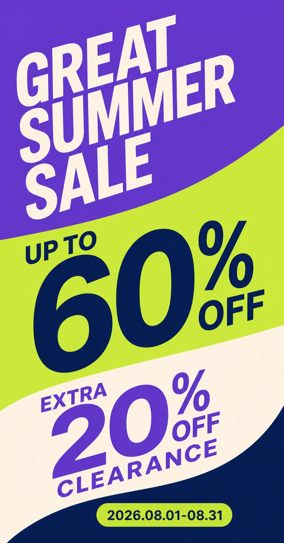 Great Summer Sale Poster with 60% Off｜AI Image Generation Prompts