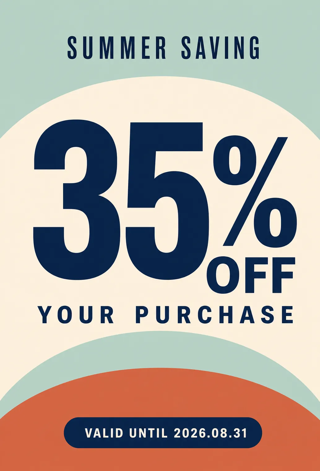 Summer Saving 35% Off Your Purchase Poster｜AI Image Generation Prompts