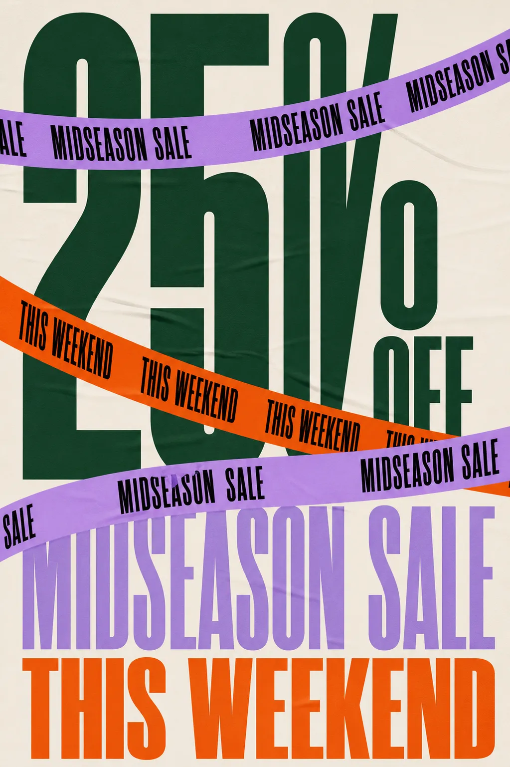 Midseason Sale 25% Off This Weekend Poster｜AI Image Generation Prompts