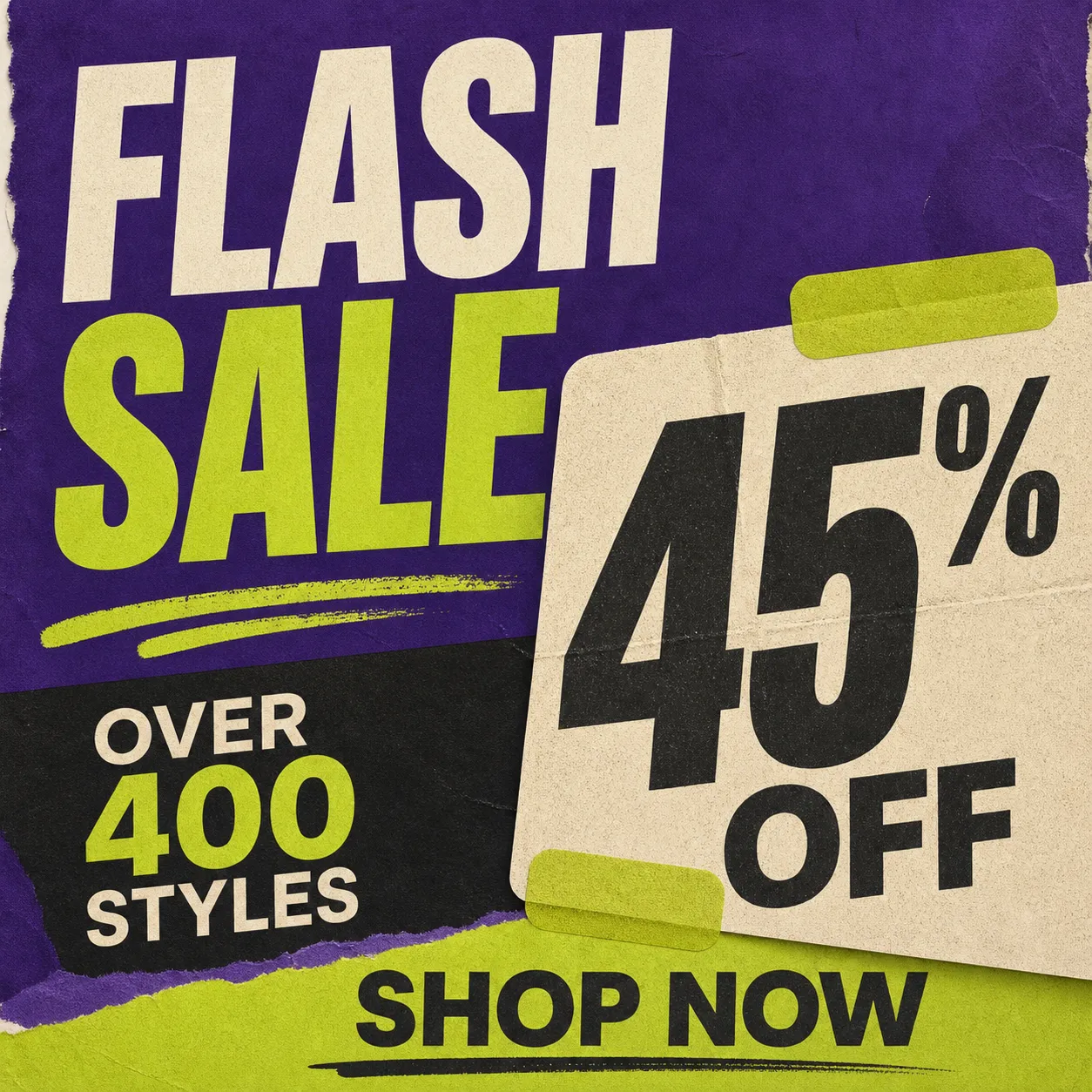 Flash Sale 45% Off Promotional Banner｜AI Image Generation Prompts