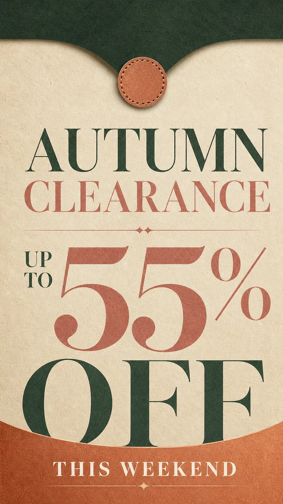 Autumn Clearance Sale Poster Up To 55% Off｜AI Image Generation Prompts