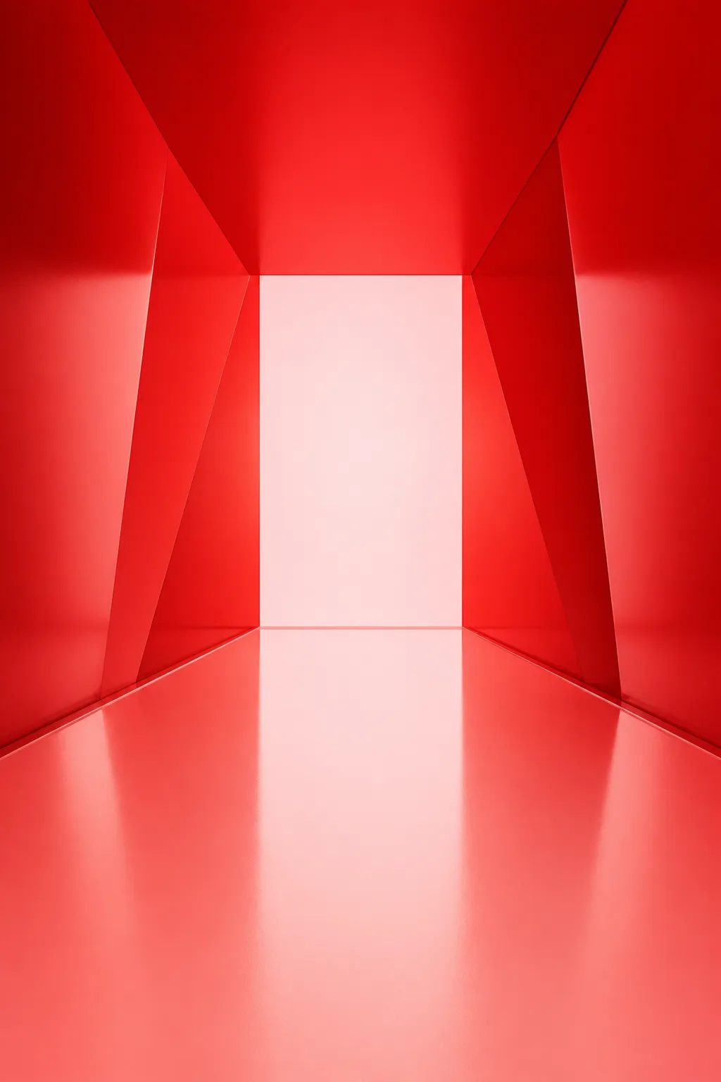Abstract Red Geometric Room with Bright Opening｜AI Image Generation Prompts
