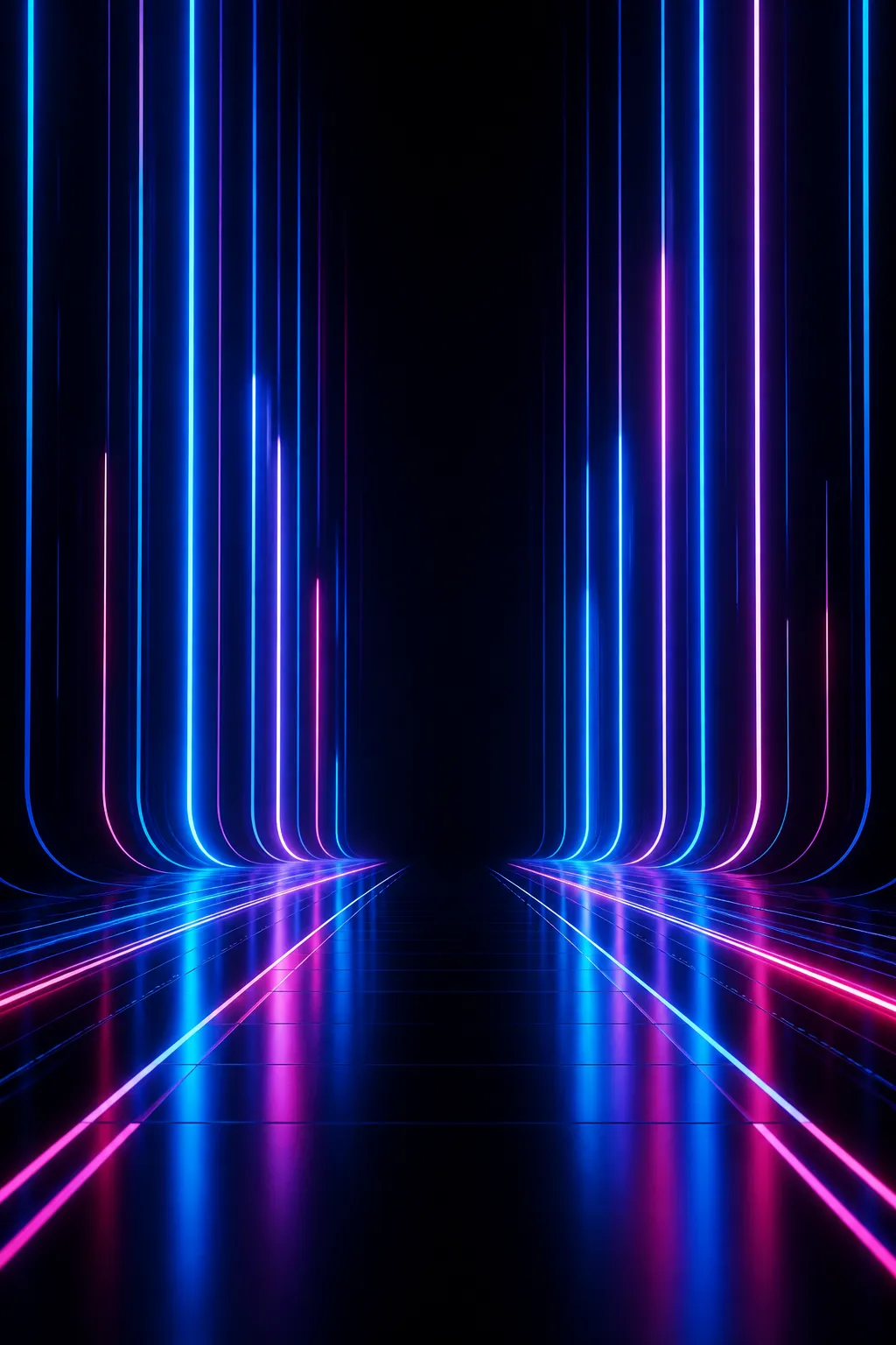 Futuristic Blue and Pink Neon Tunnel Background｜AI Image Generation Prompts