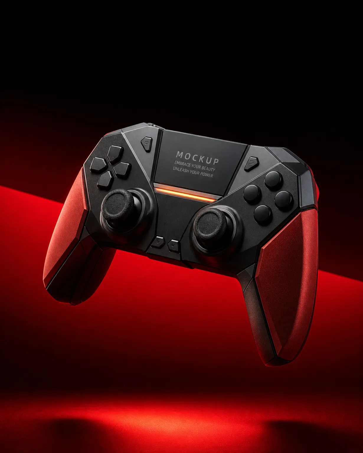 Black and Red Futuristic Game Controller Mockup｜AI Image Generation Prompts