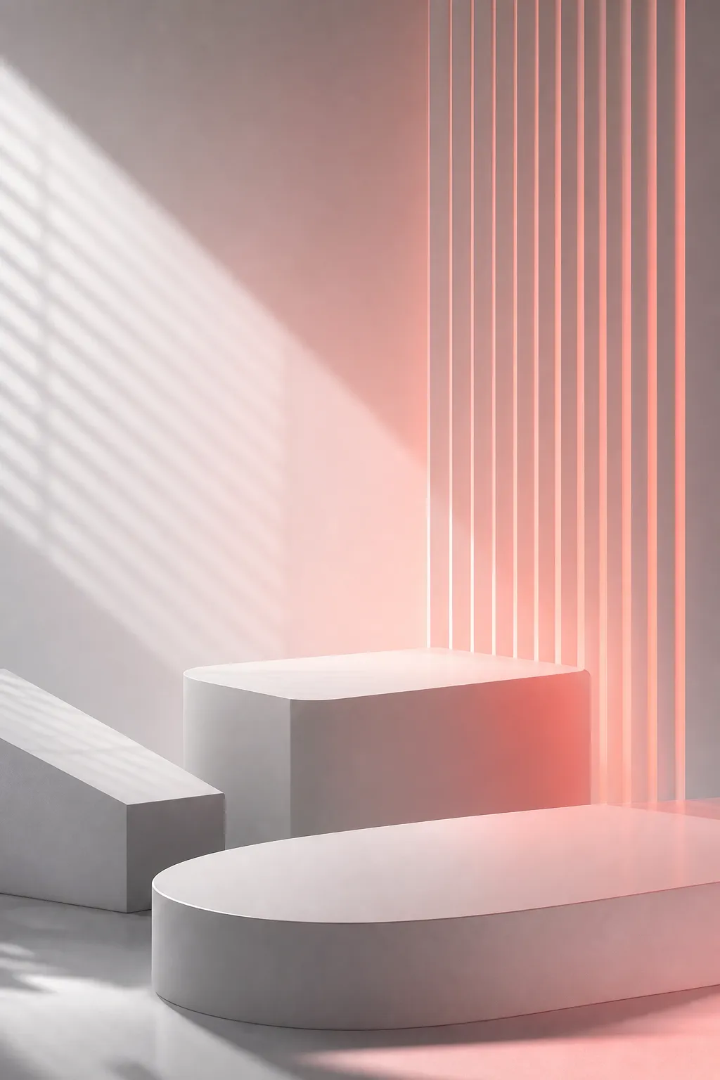 Minimalist Pink Neon Podium Display Scene｜AI Image Generation Prompts