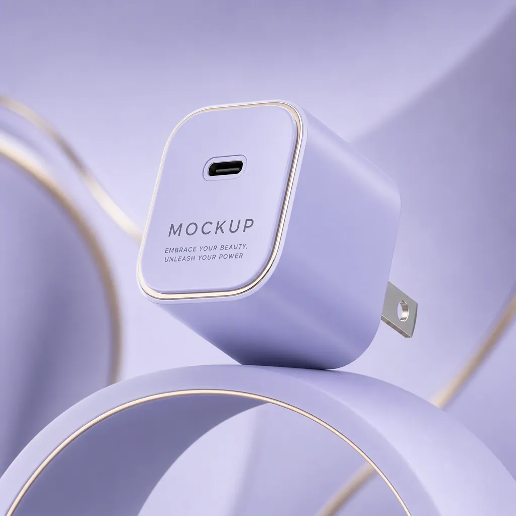 Purple USB-C Charger Mockup｜AI Image Generation Prompts