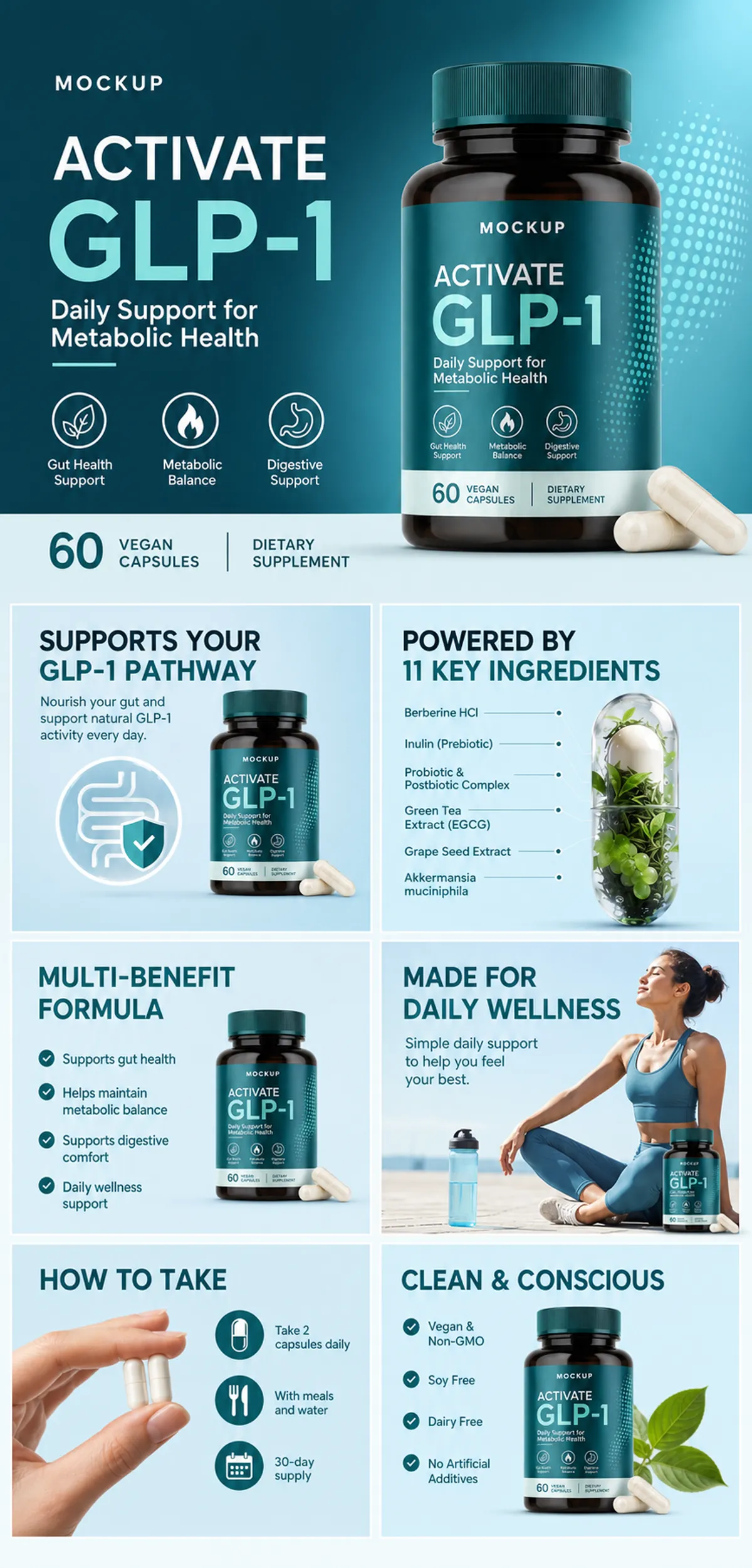 Activate GLP-1 Dietary Supplement for Metabolic Health｜AI Image Generation Prompts