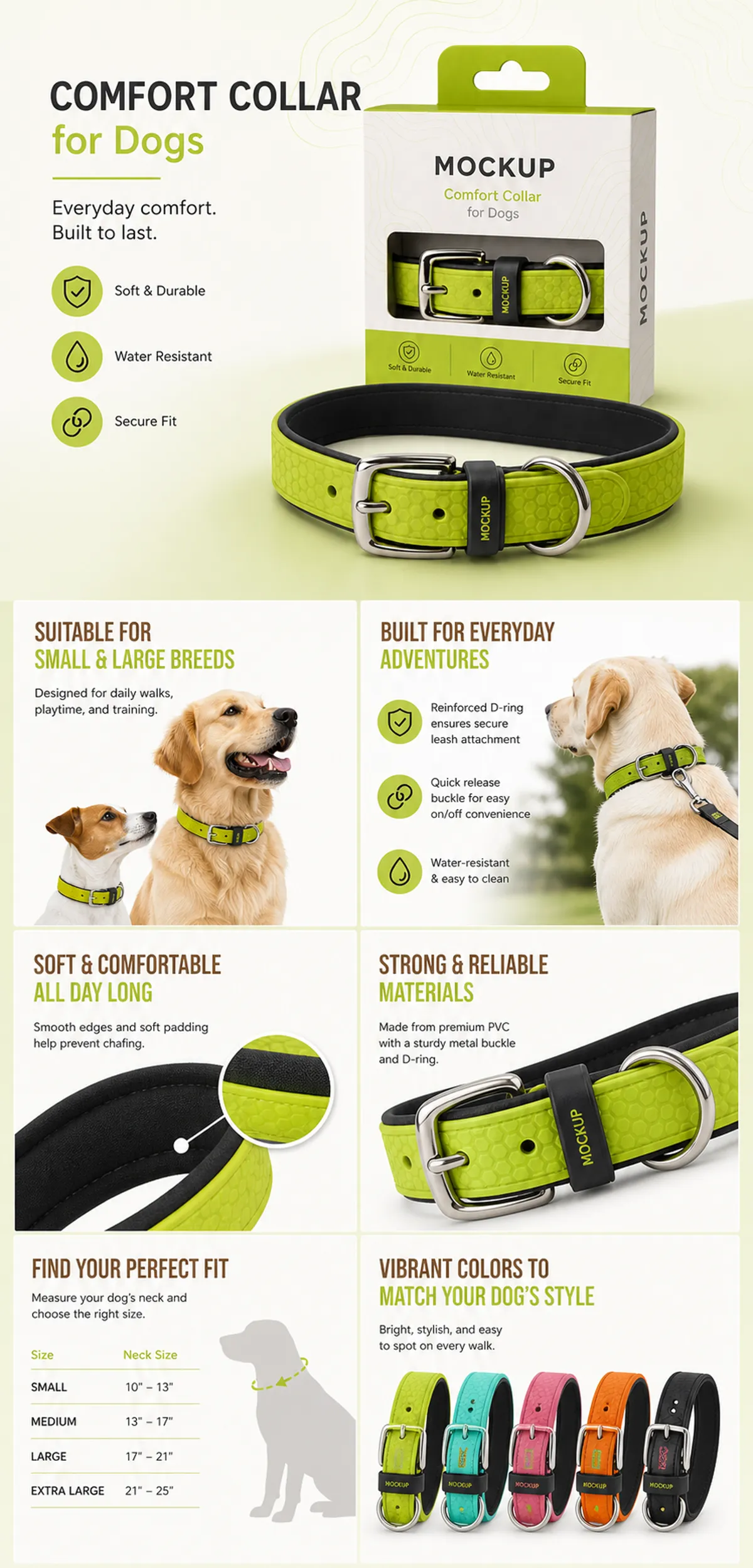 Comfort Collar for Dogs Mockup Design｜AI Image Generation Prompts
