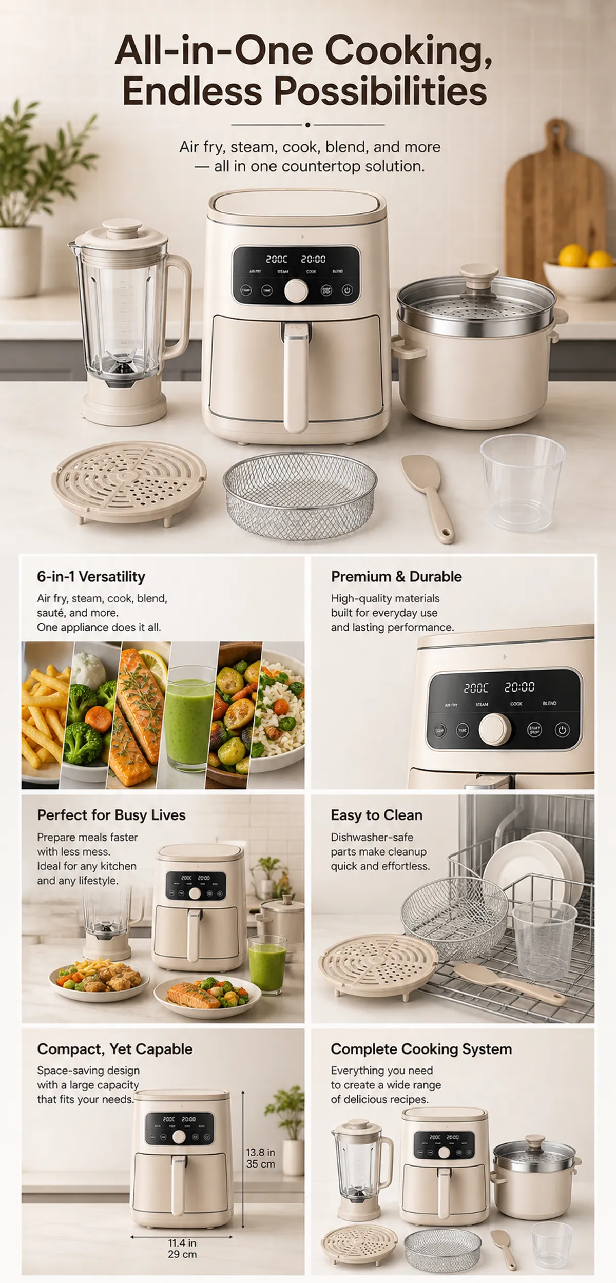All-in-One Multifunctional Kitchen Appliance Set｜AI Image Generation Prompts