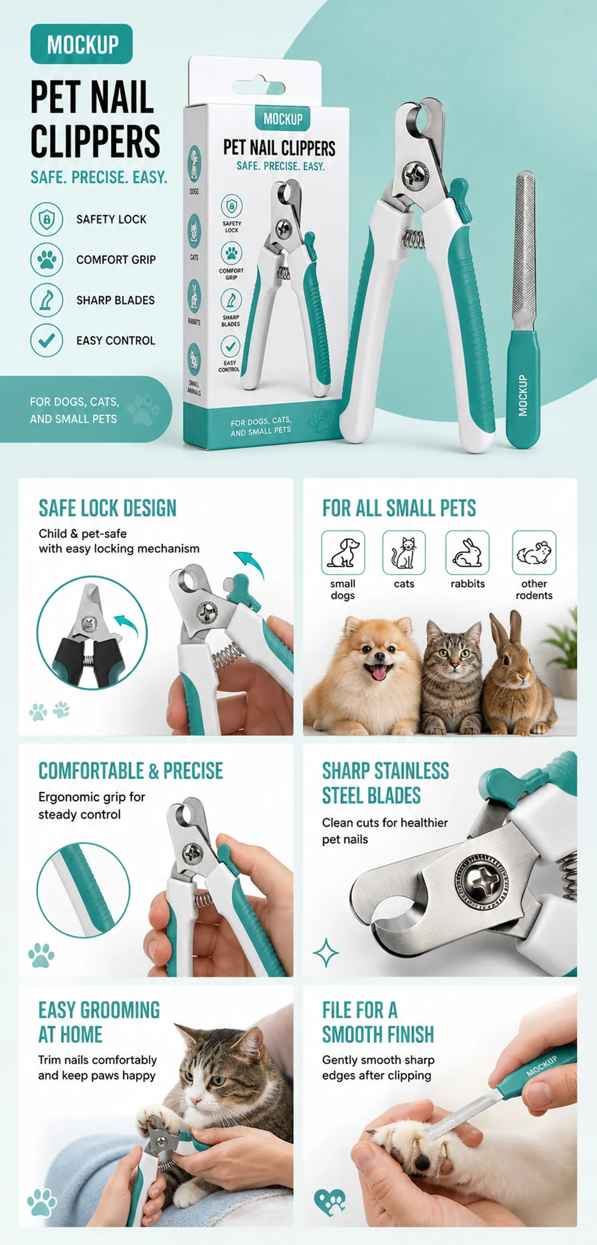 Safe and Precise Pet Nail Clippers Set｜AI Image Generation Prompts