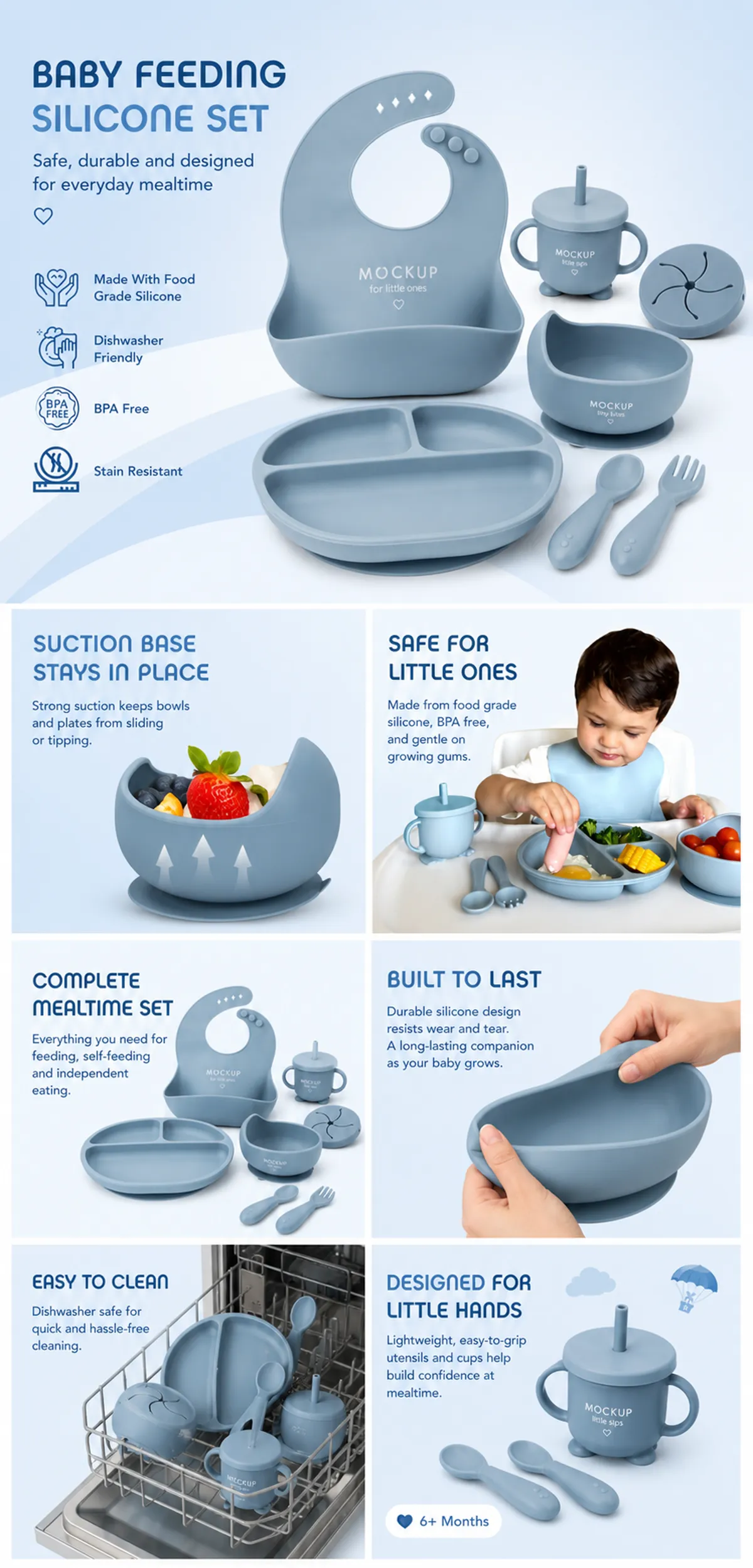 Baby Feeding Silicone Set Mockup｜AI Image Generation Prompts