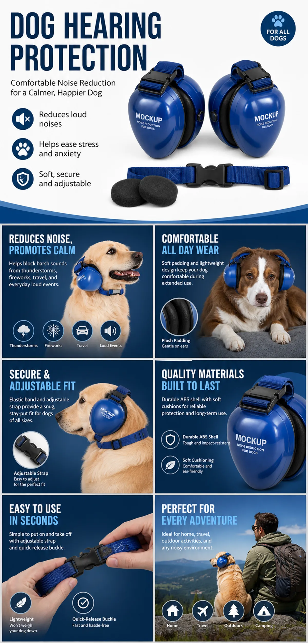 Dog Hearing Protection Earmuffs for Noise Reduction｜AI Image Generation Prompts