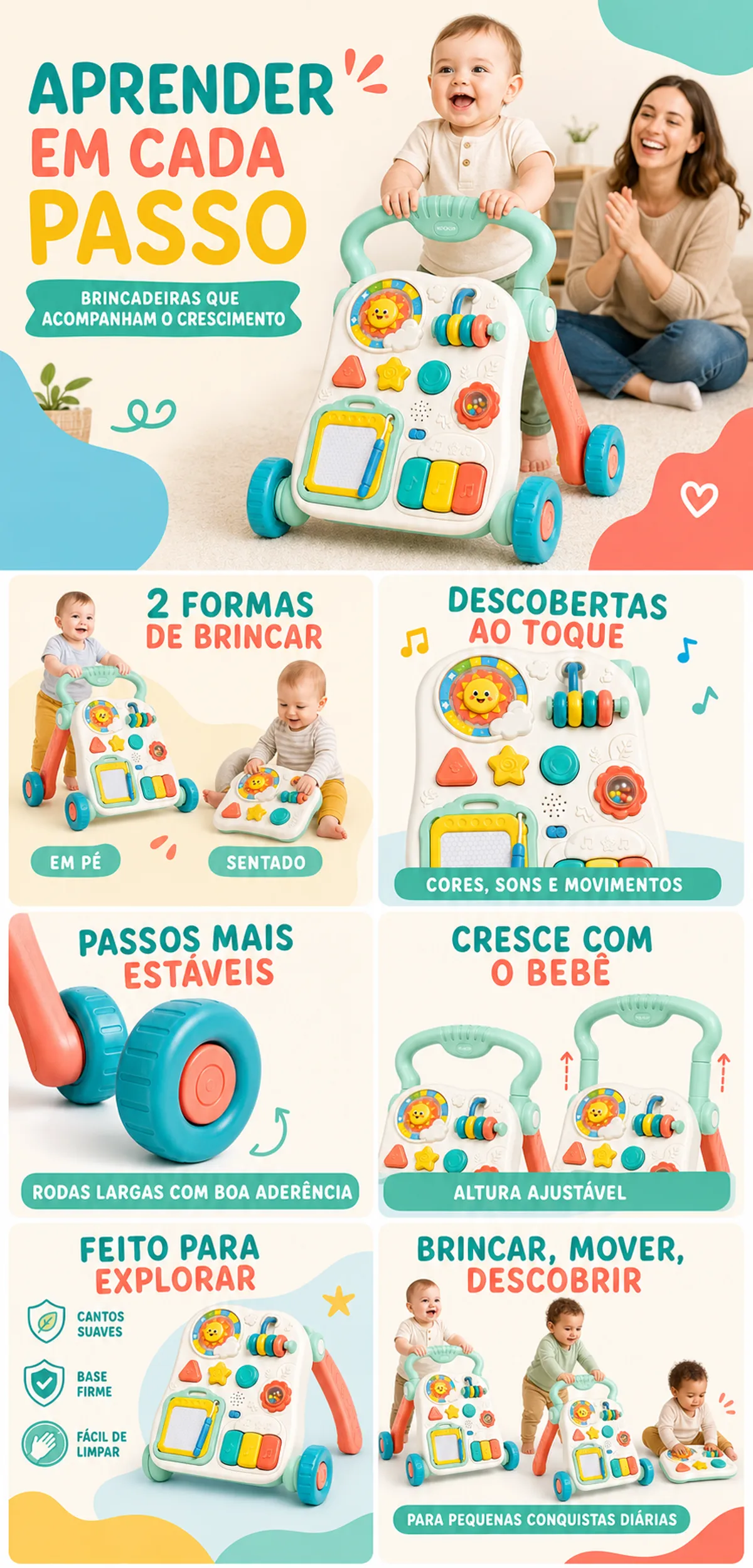 Colorful Baby Activity Walker Toy for Learning｜AI Image Generation Prompts