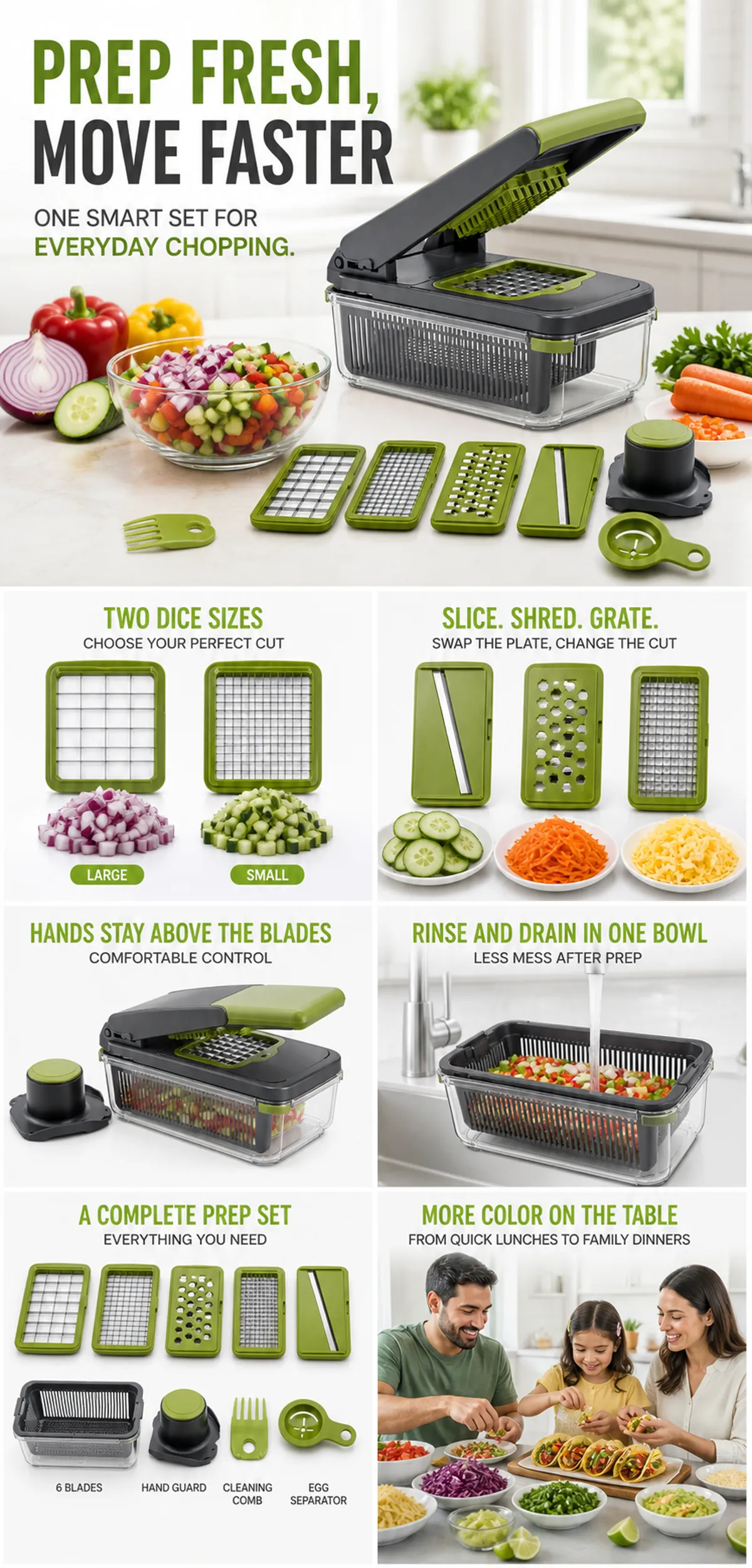 Multi-Function Vegetable Chopper and Slicer Set｜AI Image Generation Prompts