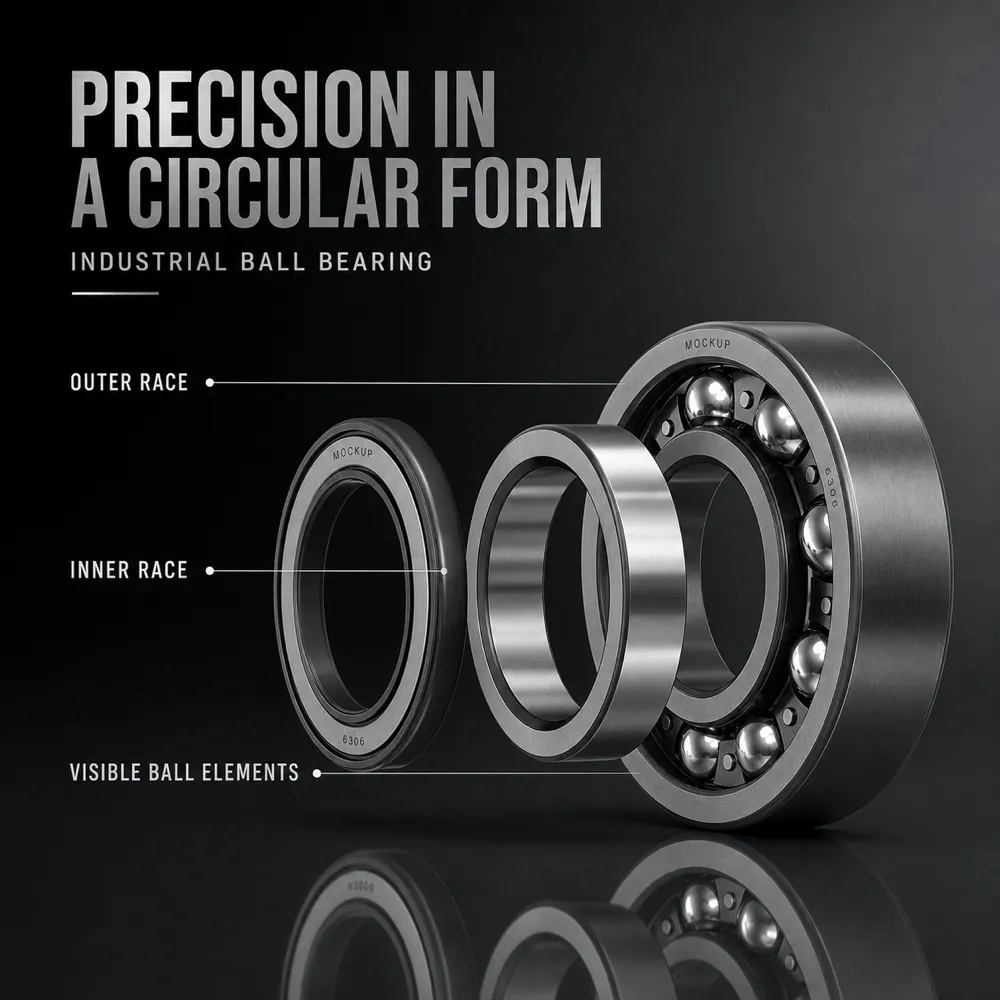 Precision Industrial Ball Bearing Exploded View｜AI Image Generation Prompts